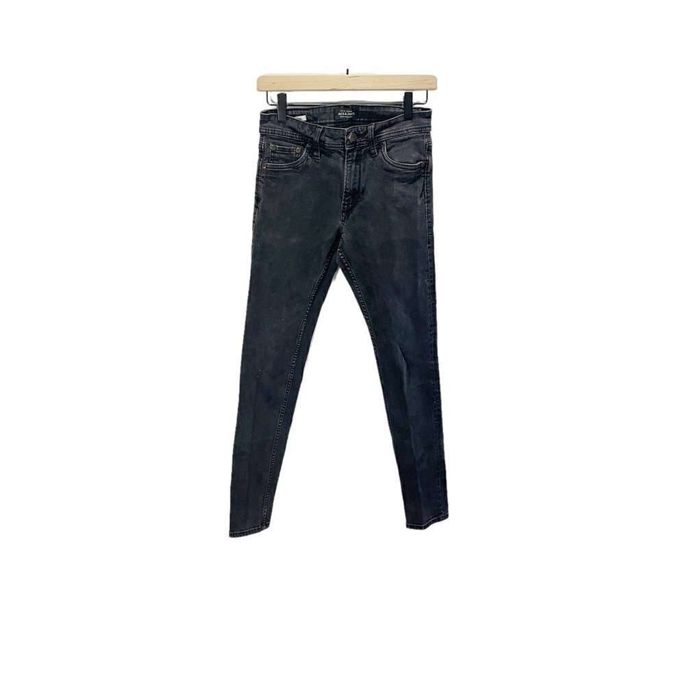 Jack & Jones Womens Glenn Slim Skinny Jeans‎ Black Pockets Dark Wash Low Rise 28